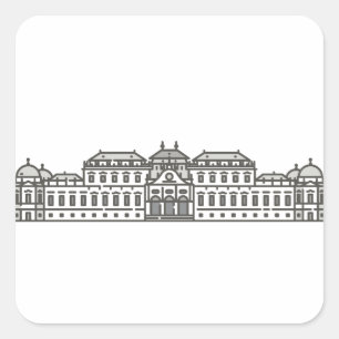 Bezienswaardigheden in Upper Belvedere Vienna Worl Vierkante Sticker