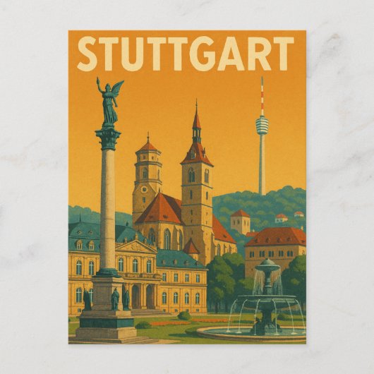  bezienswaardigheden Stuttgart Duitsland Briefkaart (Voorkant)