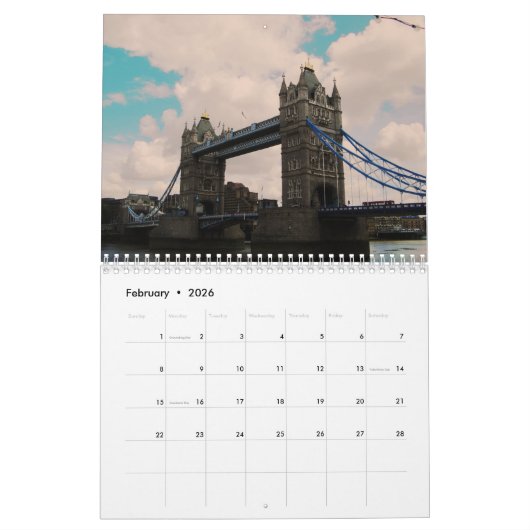 Bezienswaardigheden van Europa Kalender (Feb 2026)