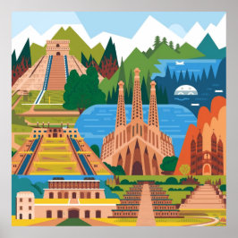 Bezienswaardigheden van Hispanic Heritage Poster