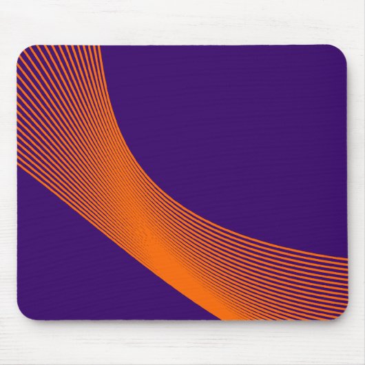 Bézier Curves - Oranje op diep Paars 330066 Muismat (Voorkant)