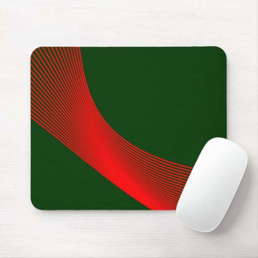 Bézier Curves - Rood op donkergroen 003300 Muismat (Met muis)