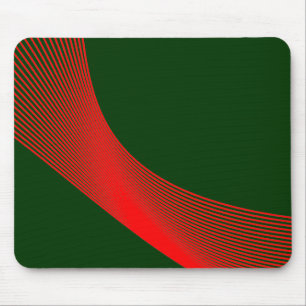 Bézier Curves - Rood op donkergroen 003300 Muismat