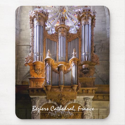 Béziers cathedraal organ mousepad - verticaal muismat (Voorkant)