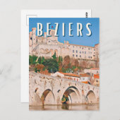 Béziers Photo Vintage Briefkaart (Voorkant / Achterkant)