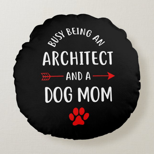 Bezig als architect-cadeauarchitect mam Lover Gift Rond Kussen (Voorkant)