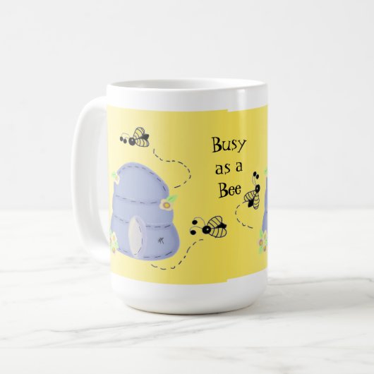 Bezig als bijen koffiemok (Voorkant links)