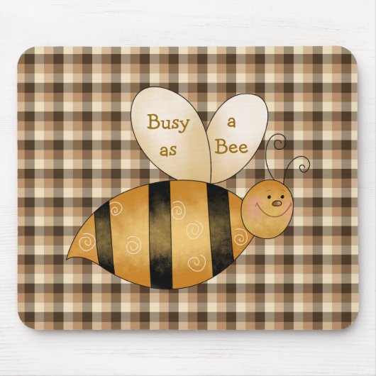 Bezig als een Bee Fun Mousepad Muismat (Voorkant)