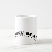 Bezig als een Cartoon voor beengelukkige bijen en  Koffiemok (Center)