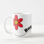 Bezig als een Cartoon voor beengelukkige bijen en  Koffiemok (Links)