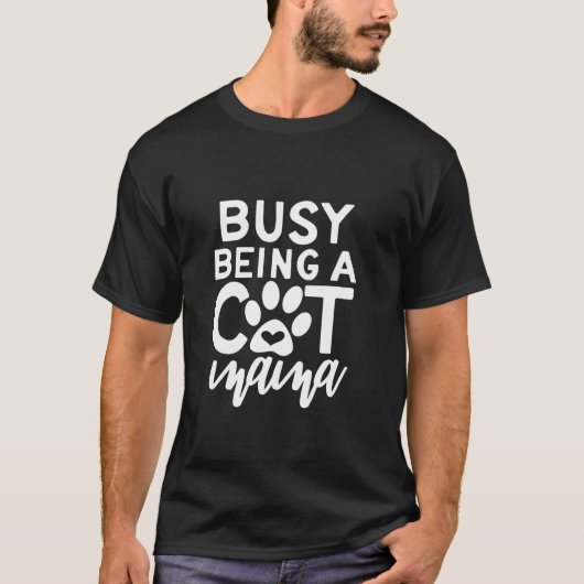 Bezig als kattemam t-shirt (Voorkant)