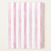 Bezig als moeder roze en wit gestreept planner (Achterkant)