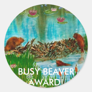 BEZIG BEAVER KINDER geschenkartikelen Ronde Sticker