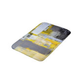 'Bezig, bezige' grijze en gele Abstracte kunst Badmat (Gekanteld)