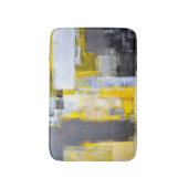 'Bezig, bezige' grijze en gele Abstracte kunst Badmat (Voorkant Verticaal)