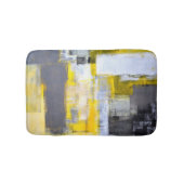 'Bezig, bezige' grijze en gele Abstracte kunst Badmat (Voorkant)