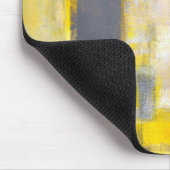 'Bezig, bezige' grijze en gele Abstracte kunst Muismat (Hoek)