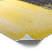 'Bezig, bezige' grijze en gele Abstracte kunst Poster (Hoek)