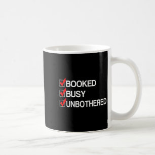 Bezig geboekt en ongehinderd ondernemersmotief koffiemok
