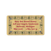 Bezig honing op maat van honing etiket (Voorkant)