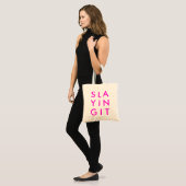 Bezig met afspelen | Hot Pink Modern Trendy Neon Tote Bag (Voorkant (model))