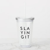 Bezig met afspelen | Modern minimalistische vetlaa Acryl Drinkbeker (Voorkant)