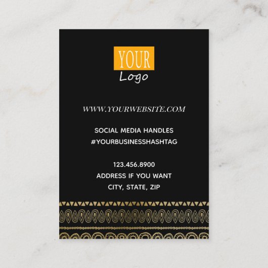 Bezig met behalen van Bohemian Gold Border Visitekaartje (Achterkant)