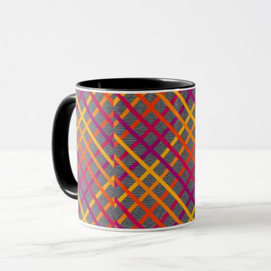 Bezig met Bright Stripes Mok (Voorkant links)