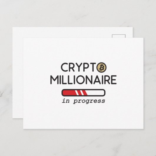 Bezig met Crypto Millionaire Briefkaart (Voorkant / Achterkant)