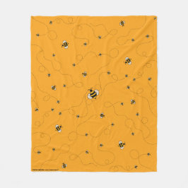 Bezig met een bijengele vlinderbank fleece deken