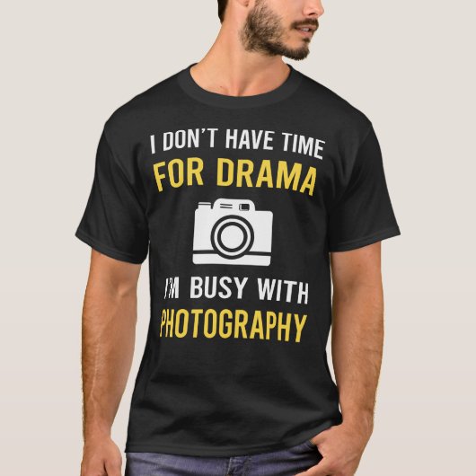 Bezig met fotocamera t-shirt (Voorkant)