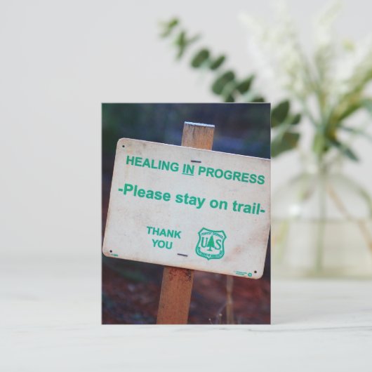 Bezig met genezen briefkaart (Staand voorkant)