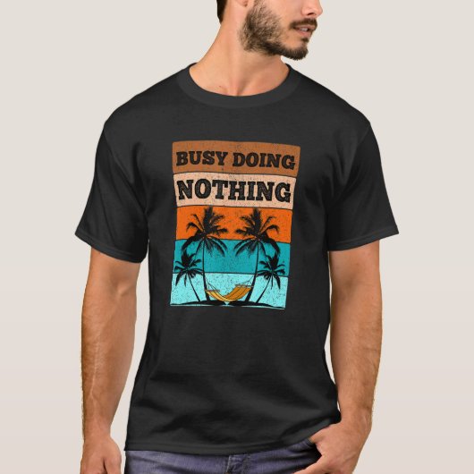 Bezig met het doen van niets Retro Sunset Style H T-shirt (Voorkant)