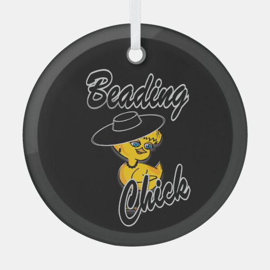 Bezig met het lezen van chick #4 glas ornament (Voorkant)