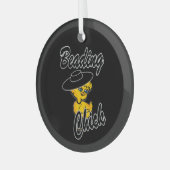 Bezig met het lezen van chick #4 glas ornament (Voorkant links)