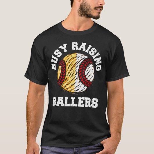 Bezig met het opvoeden van Ballers Grappig Honkbal T-shirt (Voorkant)