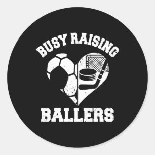 Bezig met het opvoeden van Byllers Voetbal Hockey Ronde Sticker