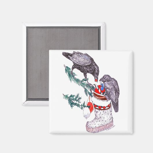 Bezig met het vullen van witte kerstraven magneet (Voorkant / Achterkant)