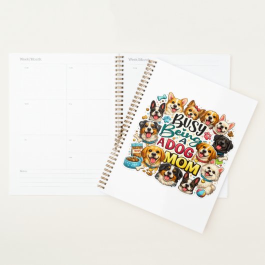 Bezig met het zijn van een hondenmoeder planner pu (Display)