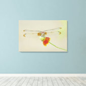 Bezig met instellen (Dythemis fugax) op Mexicaans Canvas Afdruk (Insitu (Houten vloer))