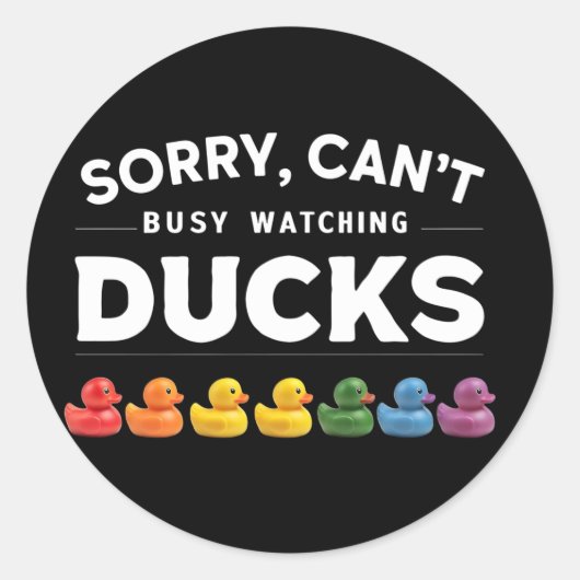 Bezig met kijken Ducks Rubber Duck Design Ronde Sticker (Voorkant)