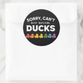Bezig met kijken Ducks Rubber Duck Design Ronde Sticker (Tas)