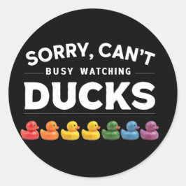Bezig met kijken Ducks Rubber Duck Design Ronde Sticker