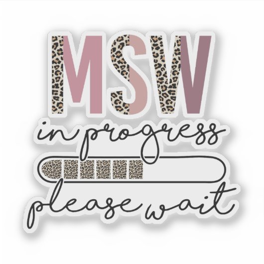 Bezig met MSW: even geduld Sticker (Voorkant)