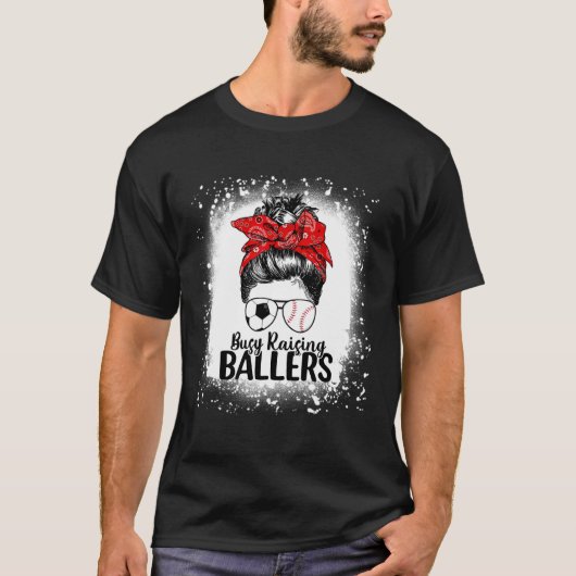 Bezig met Raising Ballers Bun Baseball Mo T-shirt (Voorkant)