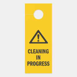 Bezig met schoonmaken Waarschuwing geel Deurhanger