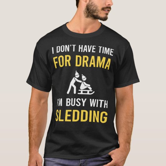 Bezig met sleeën t-shirt (Voorkant)