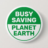 Bezig met sparen Planet Earth Progressief Liberaal Ronde Button 7,6 Cm (Voorkant)