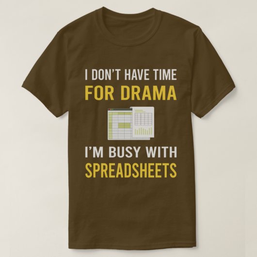 Bezig met spreadsheets T-shirt (Design voorkant)