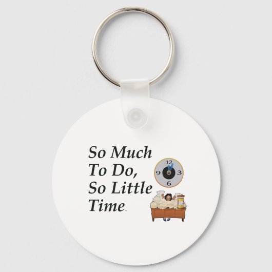Bezig met t-shirt tijd sleutelhanger (Voorkant)